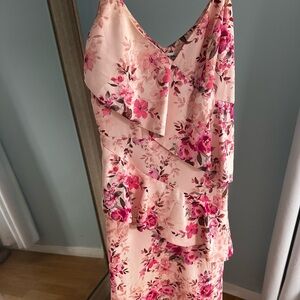 Showpo Floral Dress in Pink
